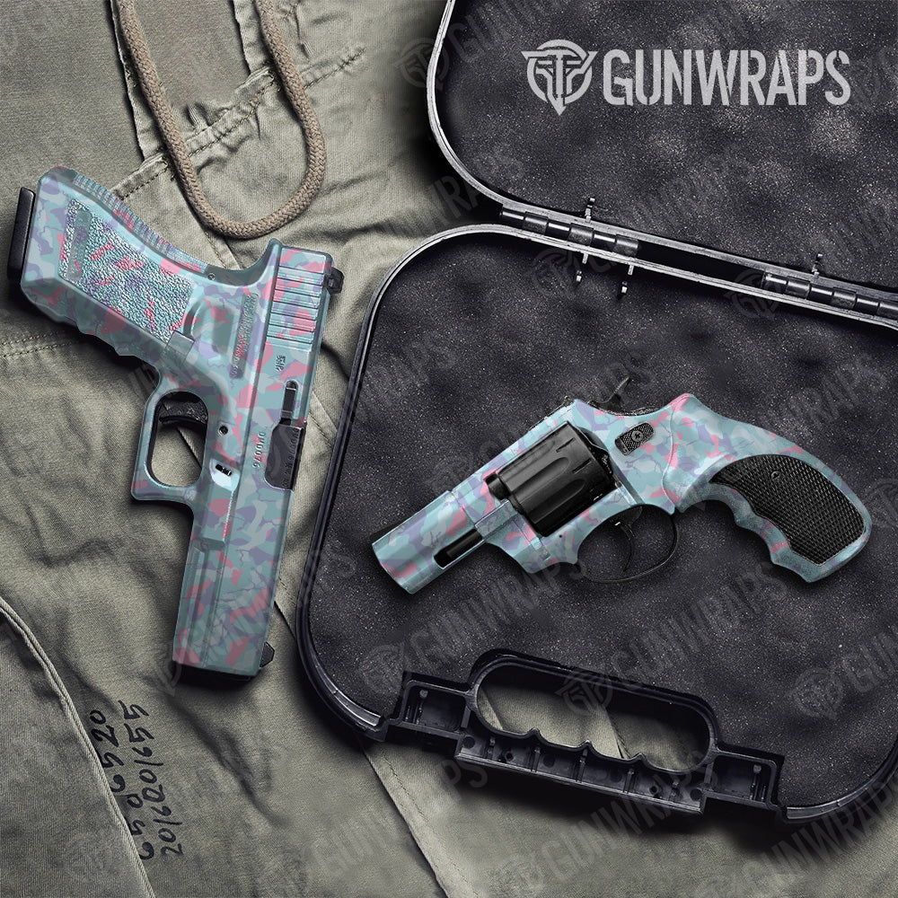 Ragged Cotton Candy Camo Pistol & Revolver Gun Skin Vinyl Wrap