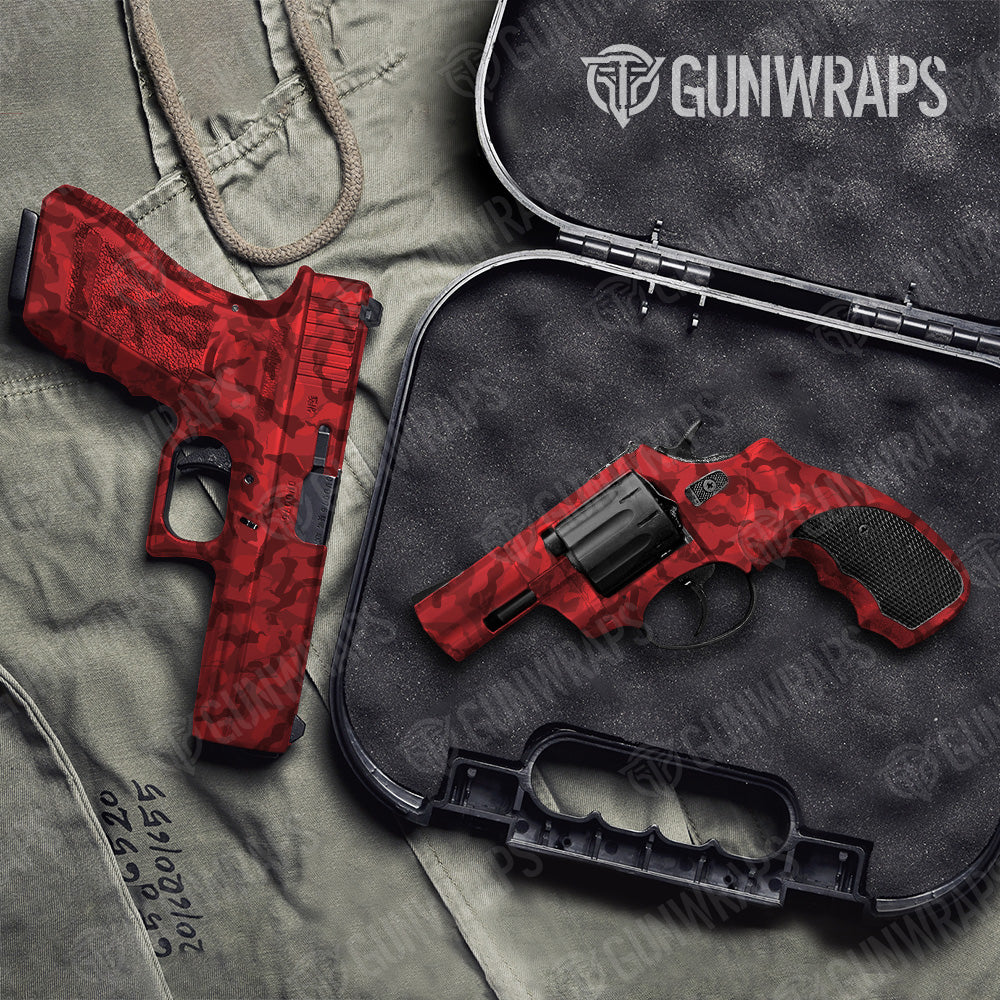 Ragged Elite Red Camo Pistol & Revolver Gun Skin Vinyl Wrap