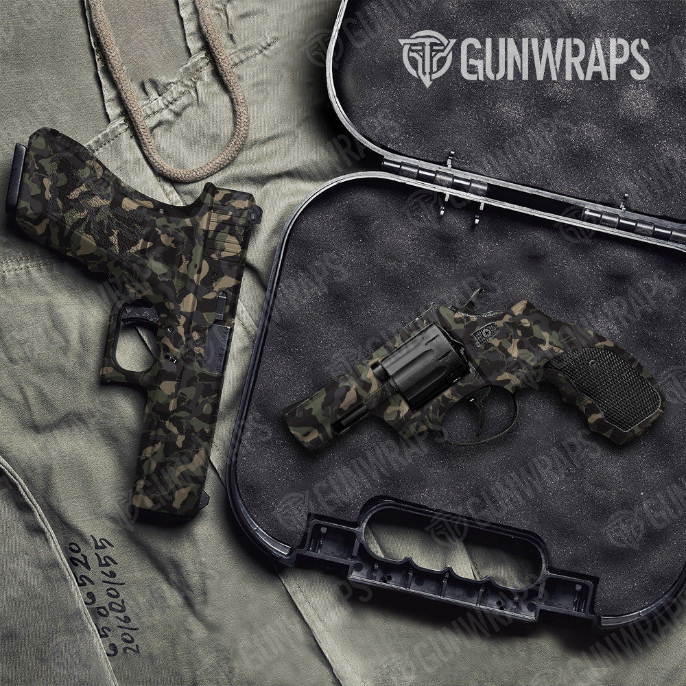 Ragged Militant Charcoal Camo Pistol & Revolver Gun Skin Vinyl Wrap