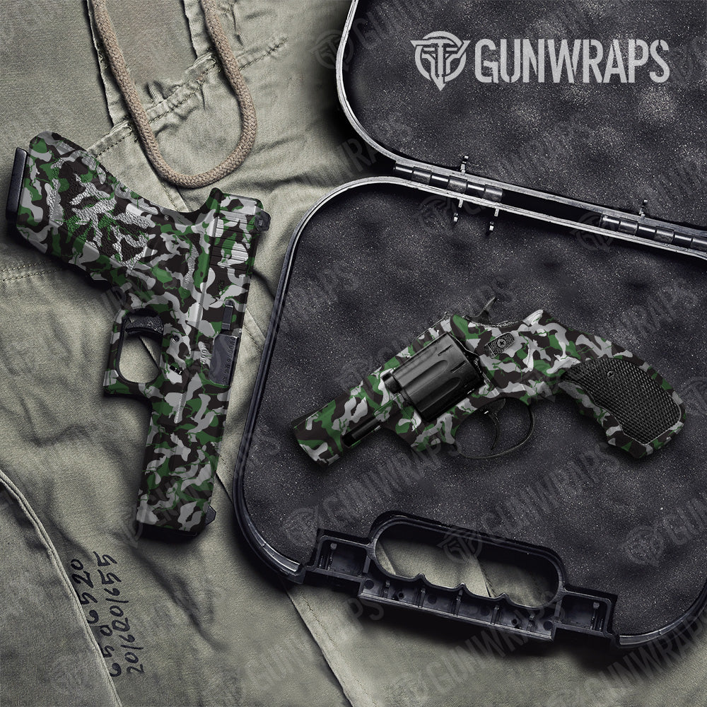 Ragged Green Tiger Camo Pistol & Revolver Gun Skin Vinyl Wrap