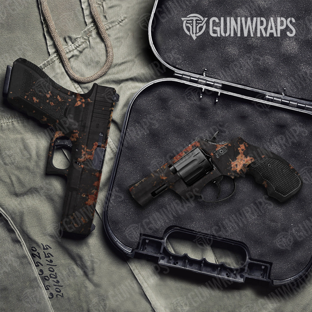Rust 3D Black Pistol & Revolver Gun Skin Vinyl Wrap
