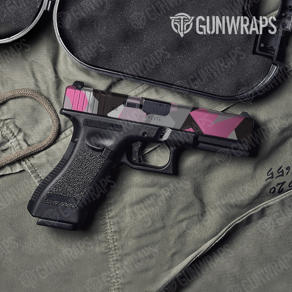 Shattered Pink Tiger Camo Pistol Slide Gun Skin Vinyl Wrap