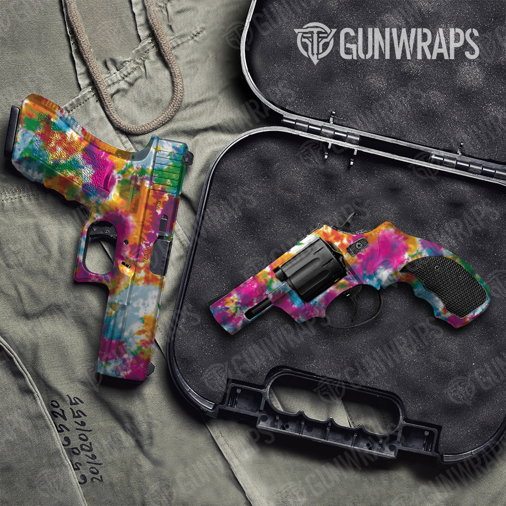 Tie Dye Clementine Kiss Pistol & Revolver Gun Skin Vinyl Wrap