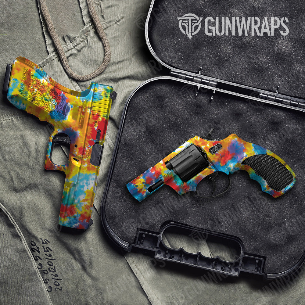 Tie Dye Coral Reef Pistol & Revolver Gun Skin Vinyl Wrap