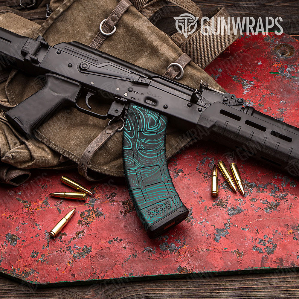 Damascus Tiffany Blue Gun Skin Vinyl Wrap