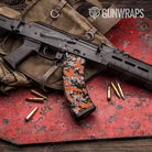 Digital Orange Tiger Gun Skin Vinyl Wrap