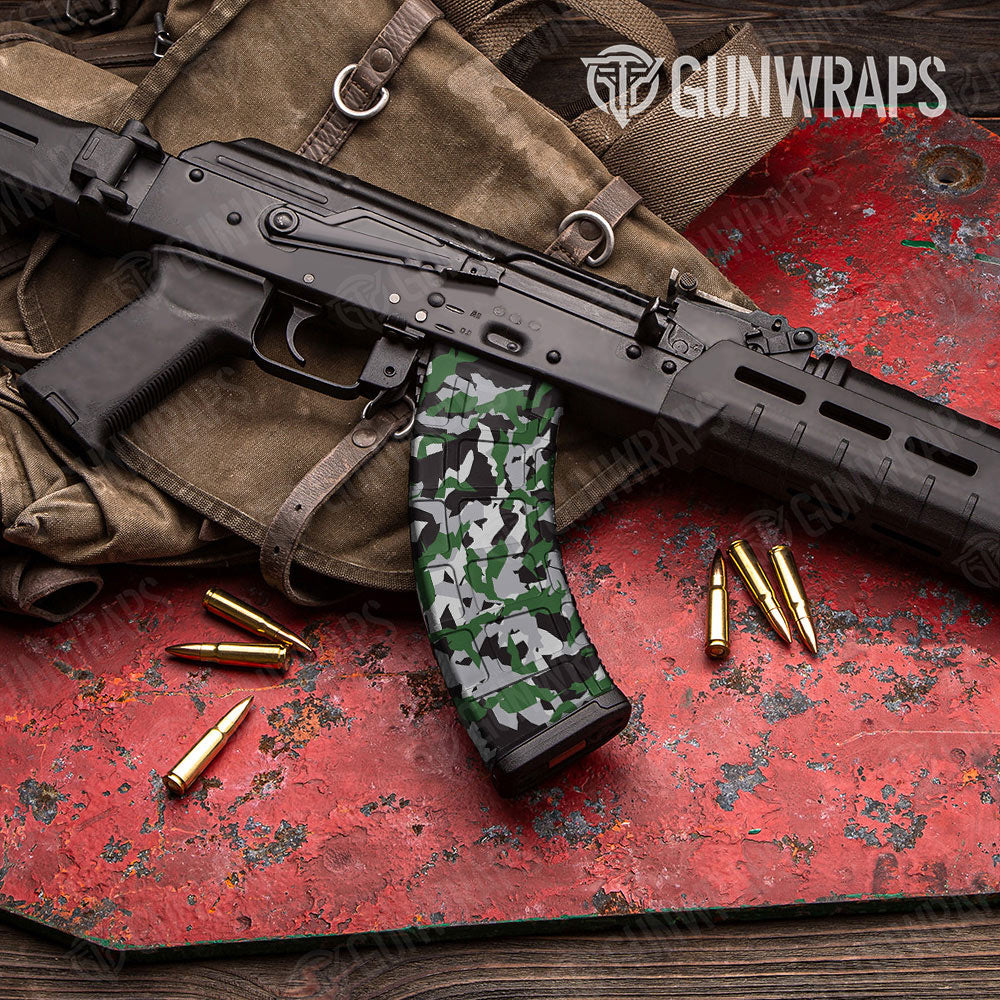 Erratic Green Tiger Gun Skin Vinyl Wrap