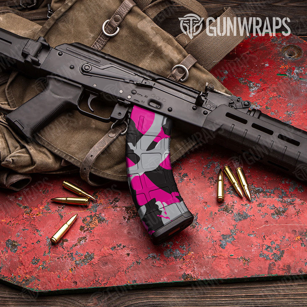 Ragged Magenta Tiger Gun Skin Vinyl Wrap
