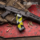 Shattered Yellow Tiger Gun Skin Vinyl Wrap