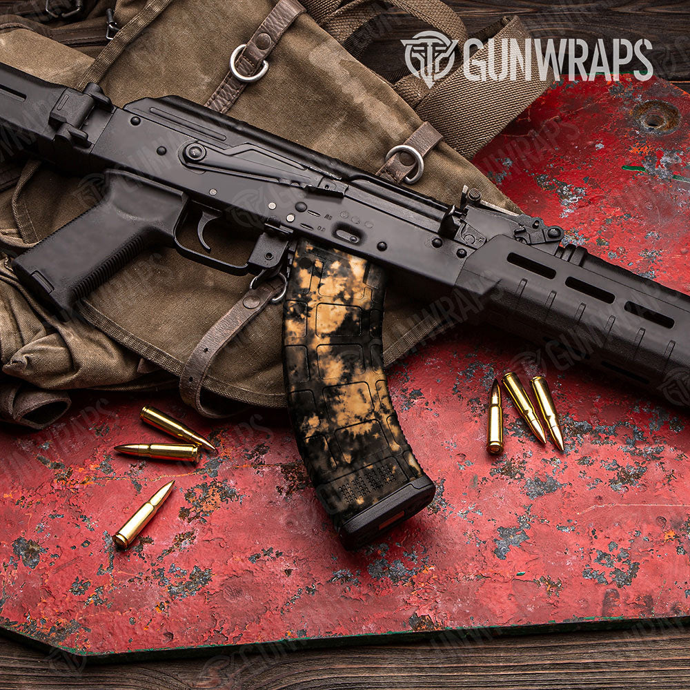 Tie Dye Bleached Black Gun Skin Vinyl Wrap