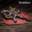 Broken Plaid Magenta Tiger Gun Skin Vinyl Wrap