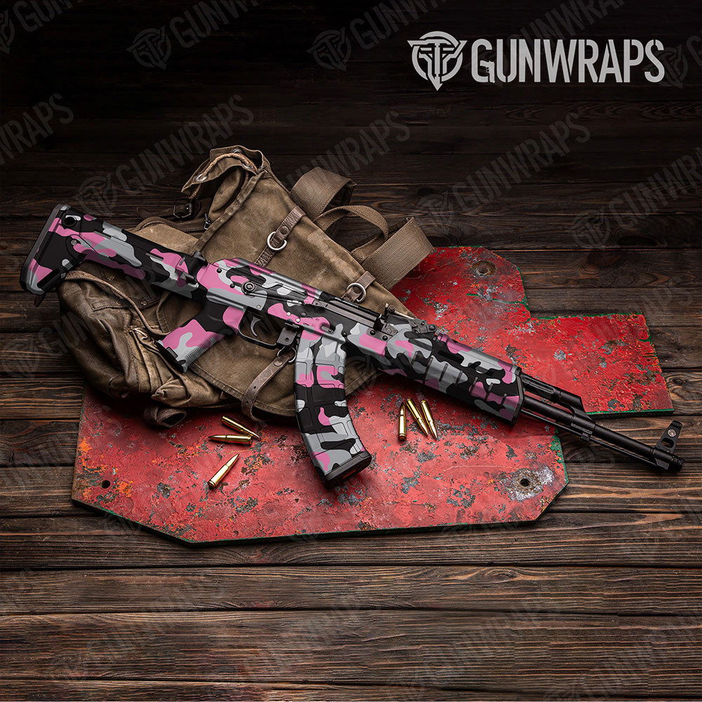 Classic Pink Tiger Gun Skin Vinyl Wrap