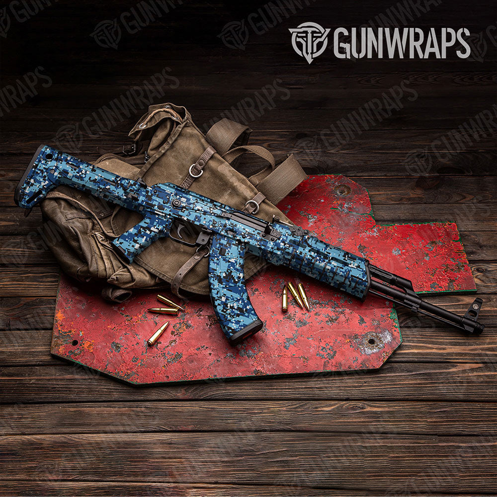 Digital Baby Blue Gun Skin Vinyl Wrap