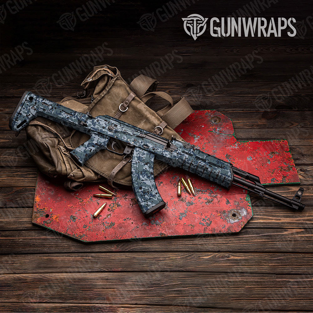 Digital Navy Gun Skin Vinyl Wrap