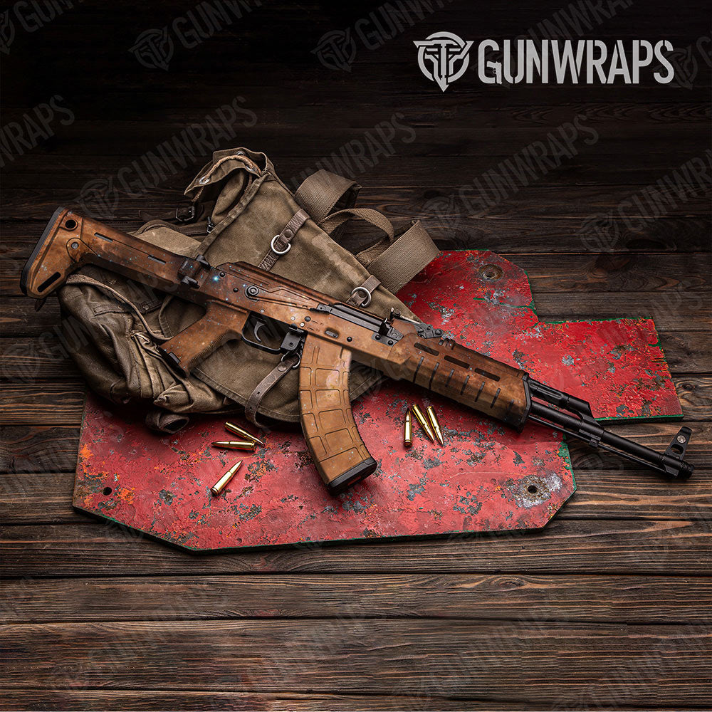 Galaxy Orange Nebula Gun Skin Vinyl Wrap