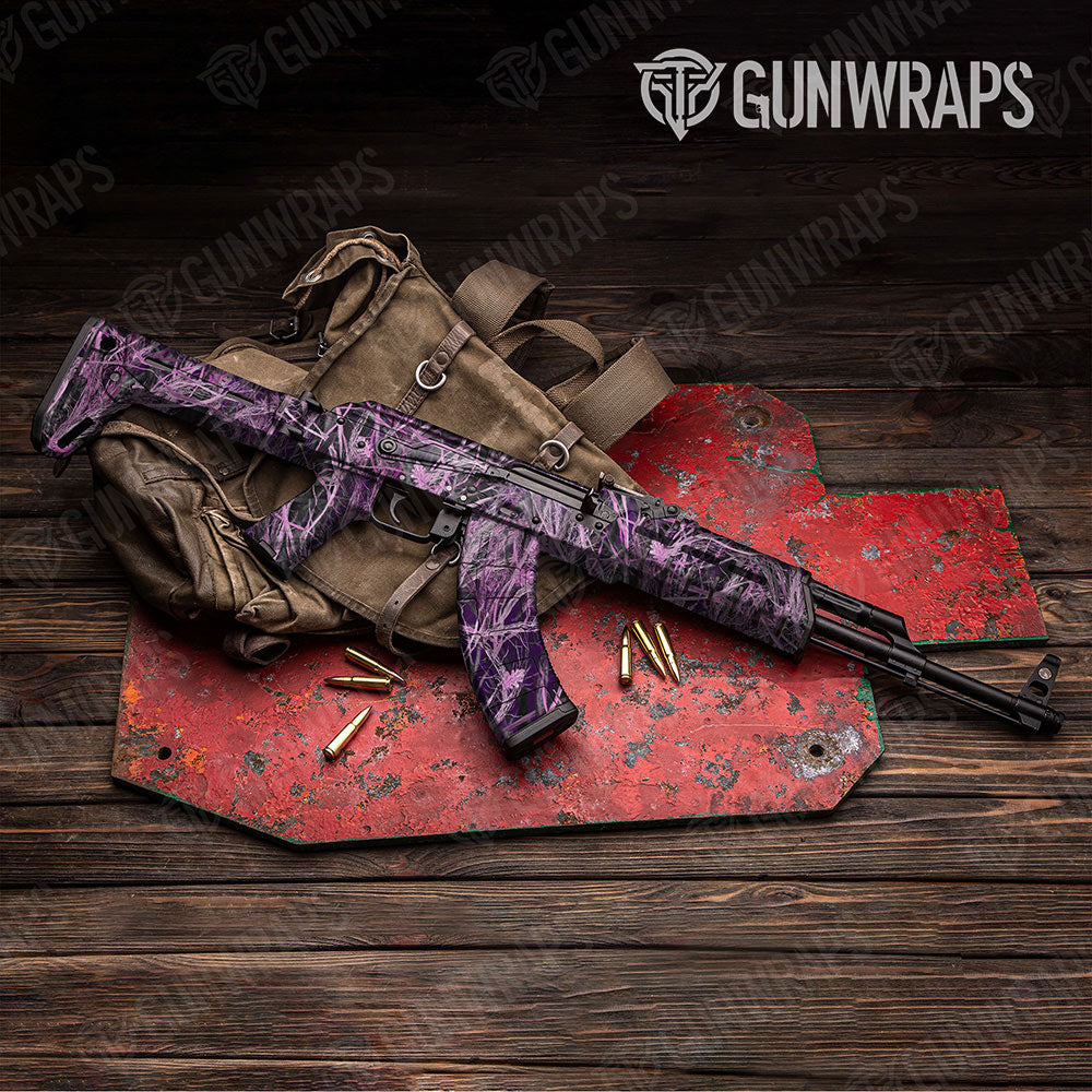 Nature Dry Grassland Pink Gun Skin Vinyl Wrap