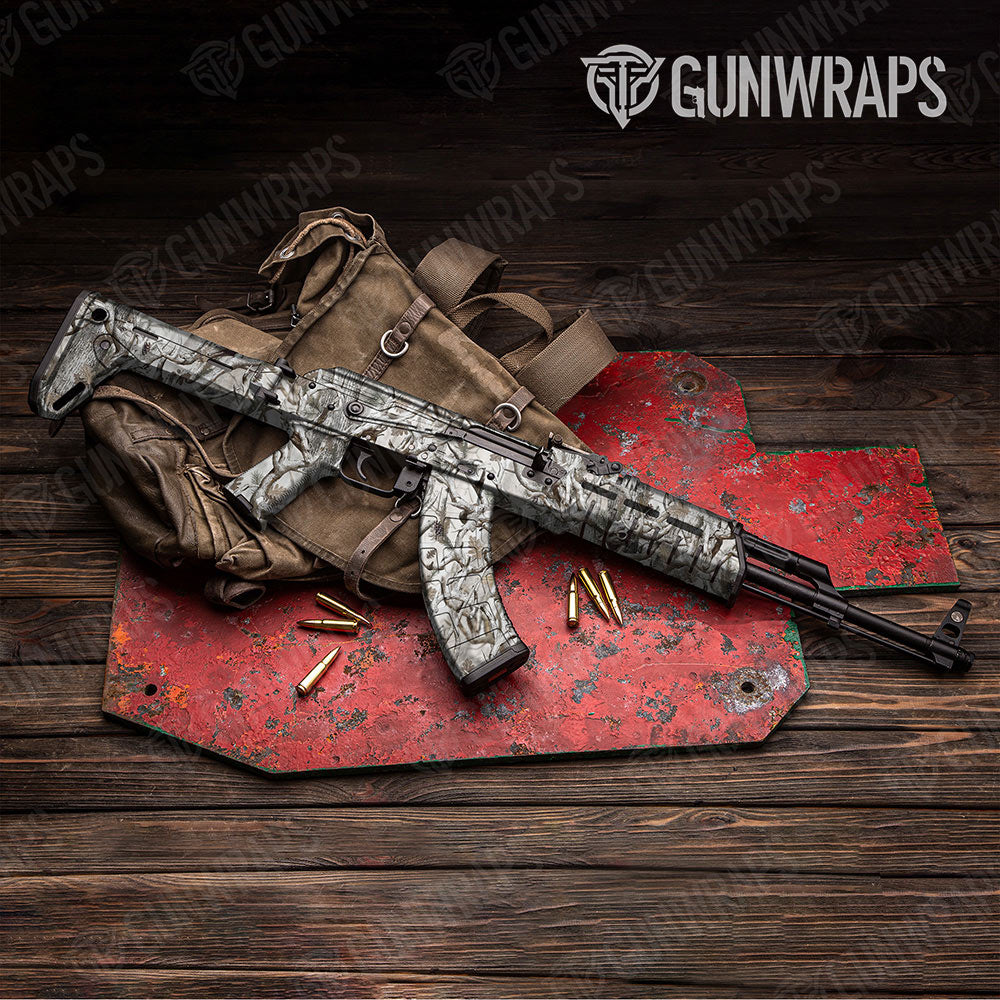 Nature Lifeless Snow Woods Buck Skull Gun Skin Vinyl Wrap
