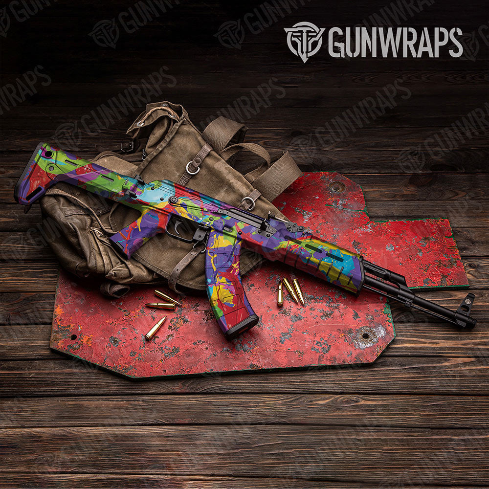 Paint Splatter Purple Gun Skin Vinyl Wrap