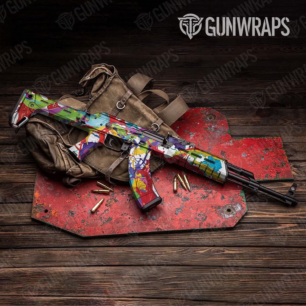 Paint Splatter White Gun Skin Vinyl Wrap