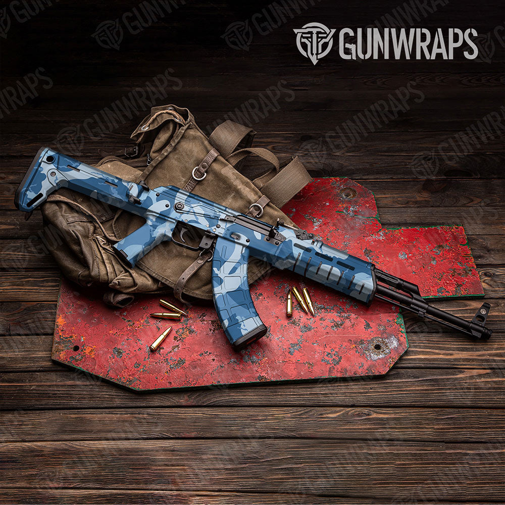 Ragged Cool Blue Gun Skin Vinyl Wrap