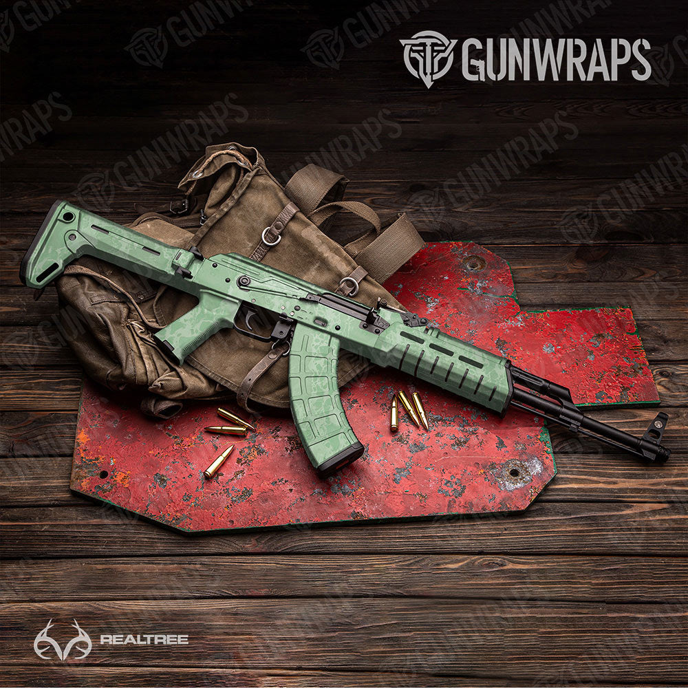 Realtree WAV3 Lime Green Gun Skin Vinyl Wrap