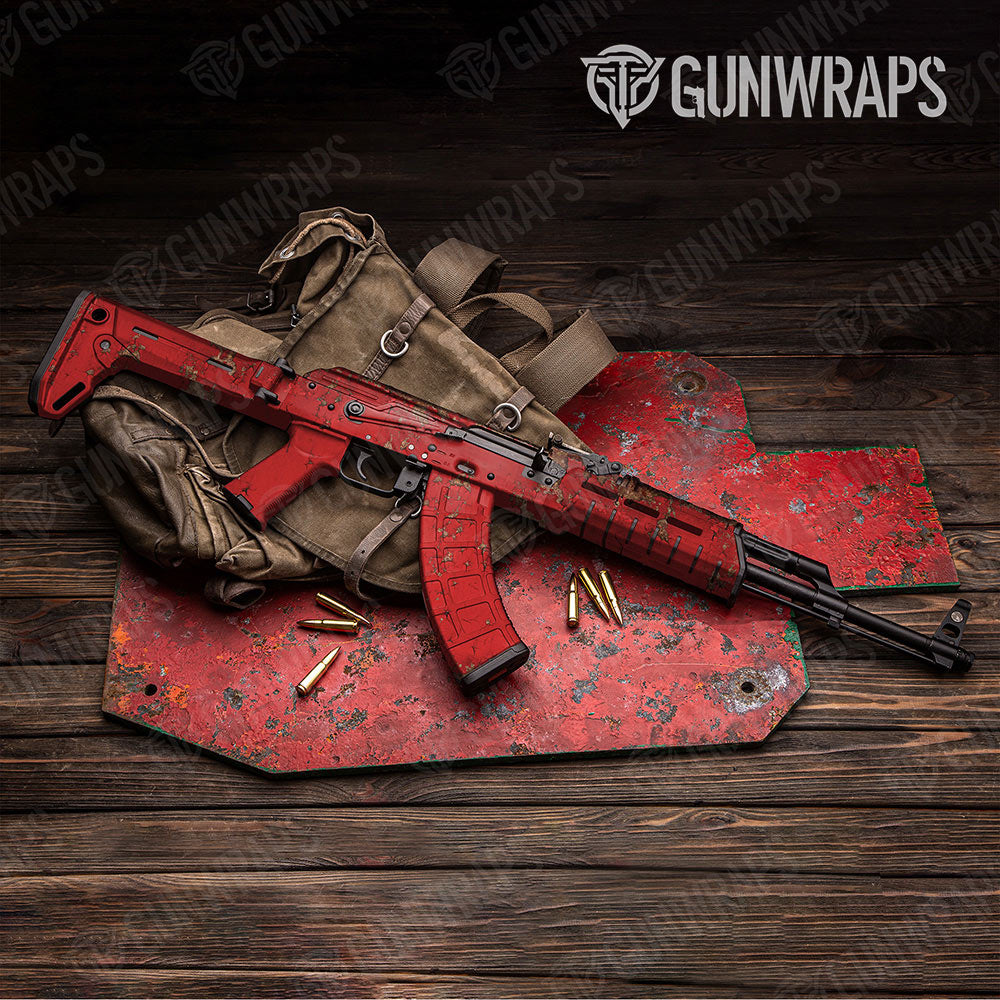 Rust 3D Red Gun Skin Vinyl Wrap