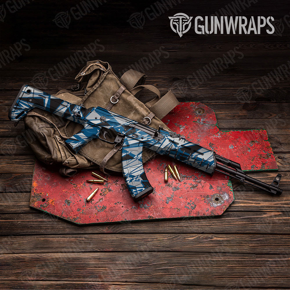 Sharp Blue Tiger Gun Skin Vinyl Wrap