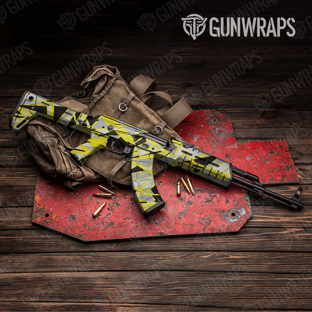 Sharp Yellow Tiger Gun Skin Vinyl Wrap