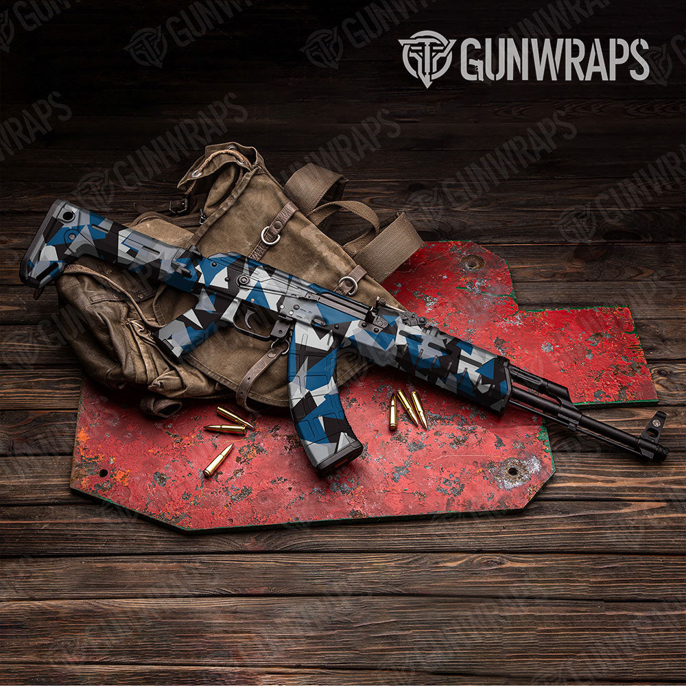 Shattered Blue Tiger Gun Skin Vinyl Wrap