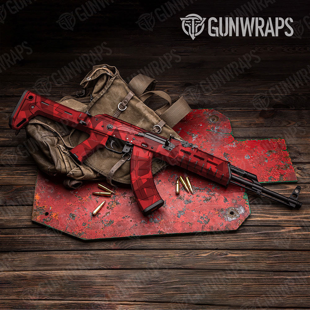 Shattered Elite Red Gun Skin Vinyl Wrap