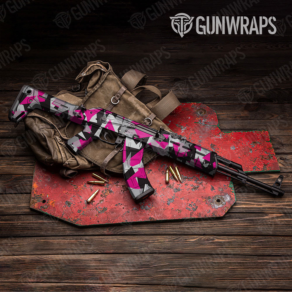 Shattered Magenta Tiger Gun Skin Vinyl Wrap