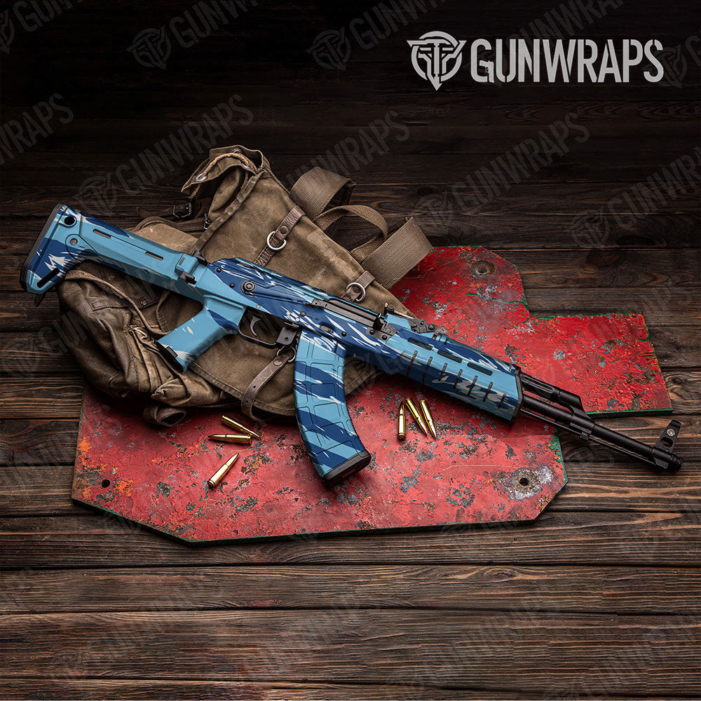 Shredded Baby Blue Gun Skin Vinyl Wrap