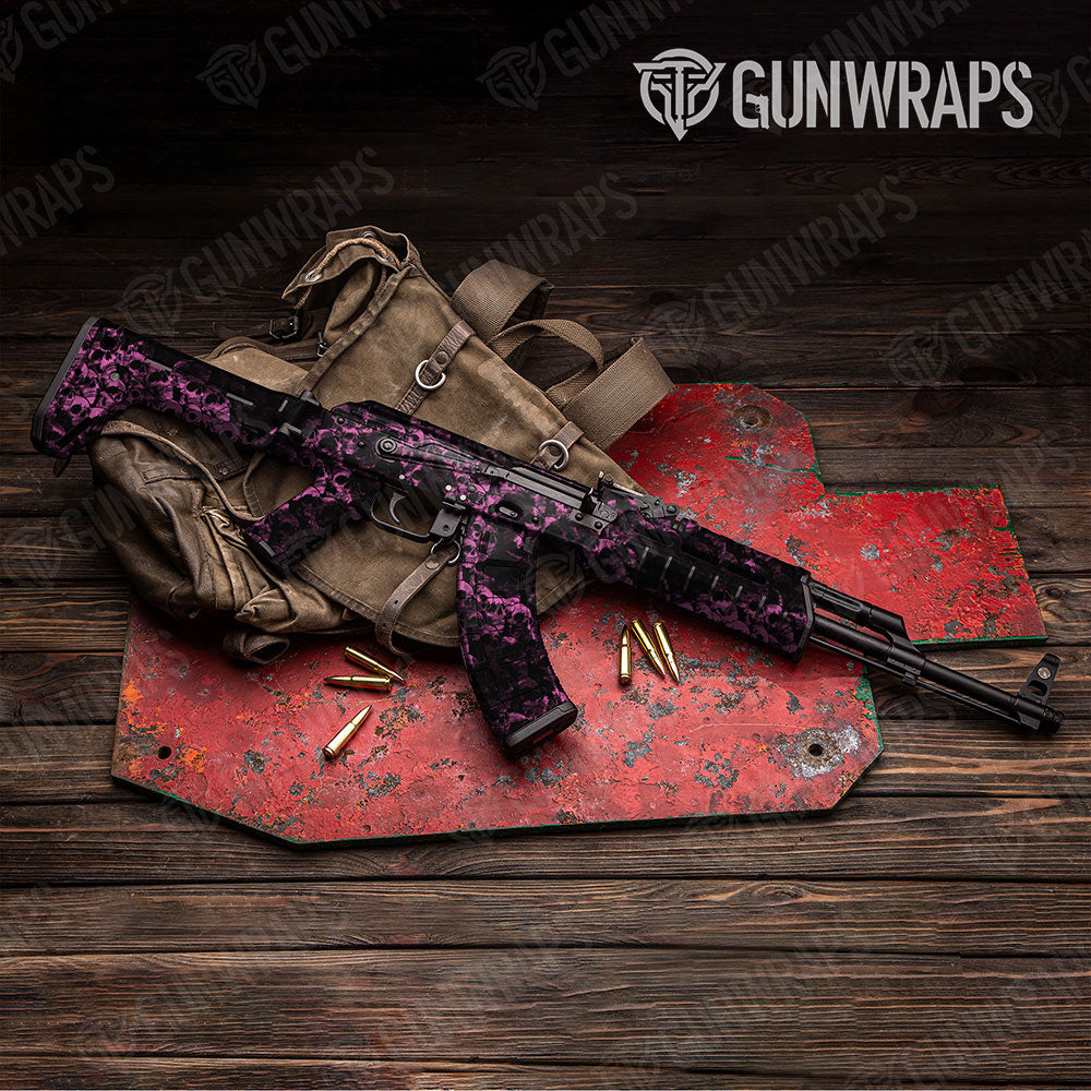 Skull Pink Gun Skin Vinyl Wrap