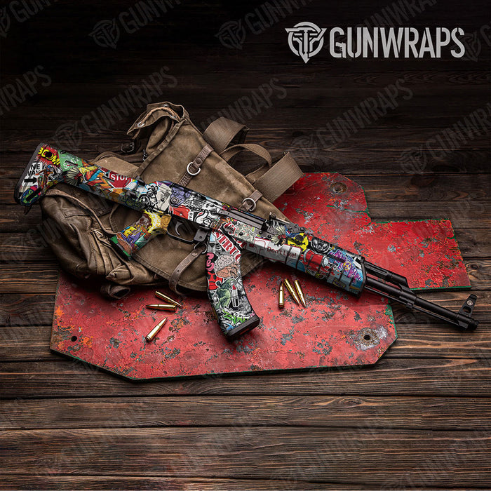 AK-47 Sticker Bomb Color Gun Skin Vinyl Wrap