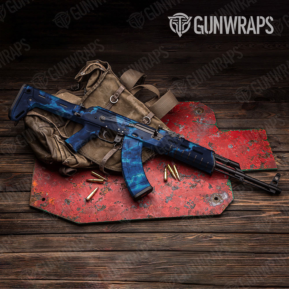 Stone Blue Ice Marble Gun Skin Vinyl Wrap