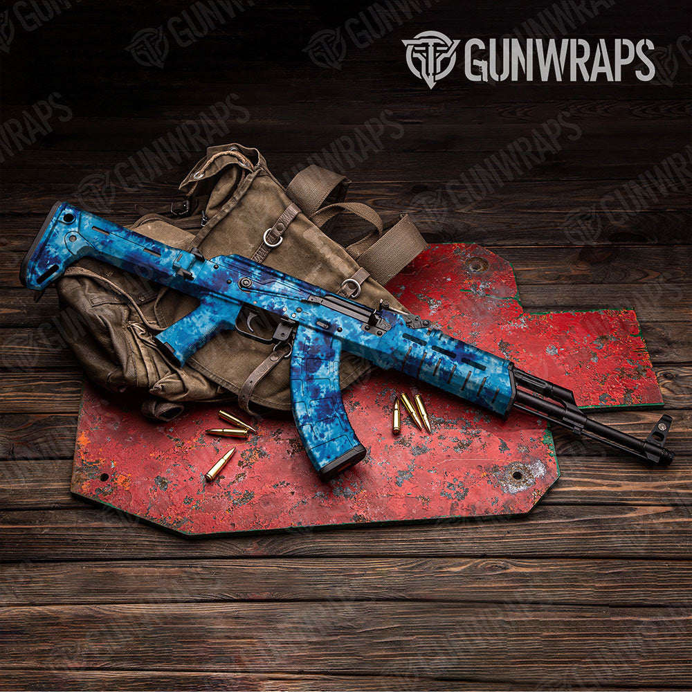 Tie Dye Ocean Breeze Gun Skin Vinyl Wrap