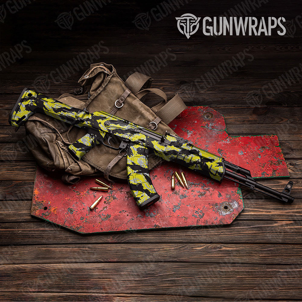 Vietnam Tiger Stripe Yellow Tiger Gun Skin Vinyl Wrap