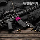 AR-15 Mag Well Bandana Magenta And Black Gun Skin Vinyl Wrap