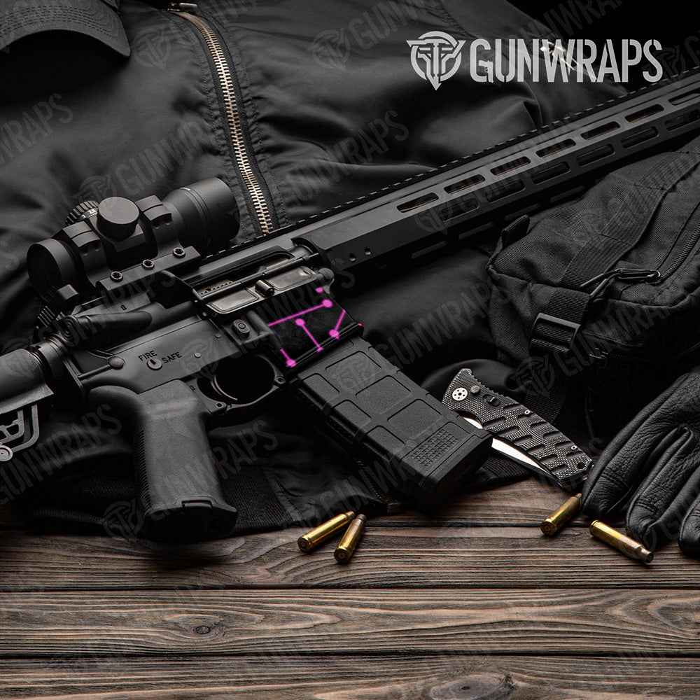 AR-15 Mag Well Circuit Board Magenta Gun Skin Vinyl Wrap