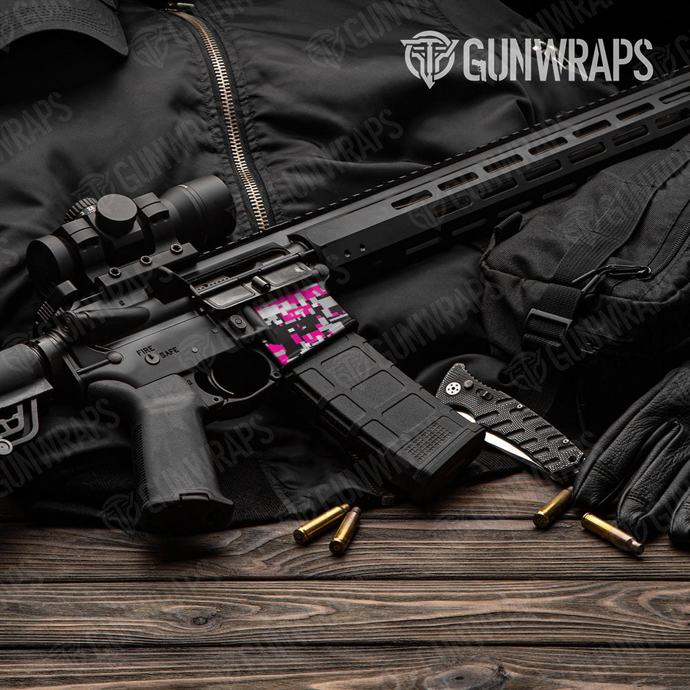 AR-15 Mag Well Digital Magenta Tiger Gun Skin Vinyl Wrap