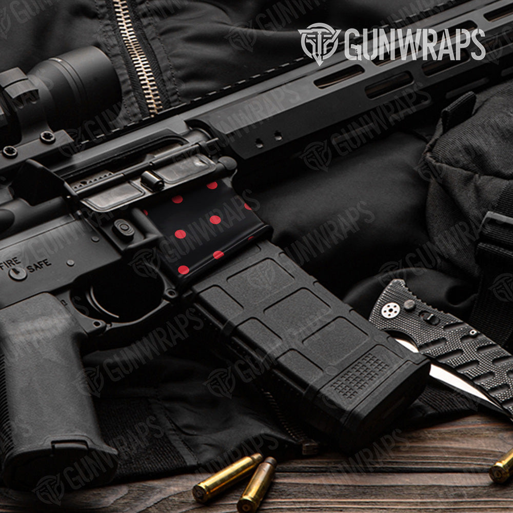 AR-15 Mag Well Dotted Black Cherry Gun Skin Vinyl Wrap