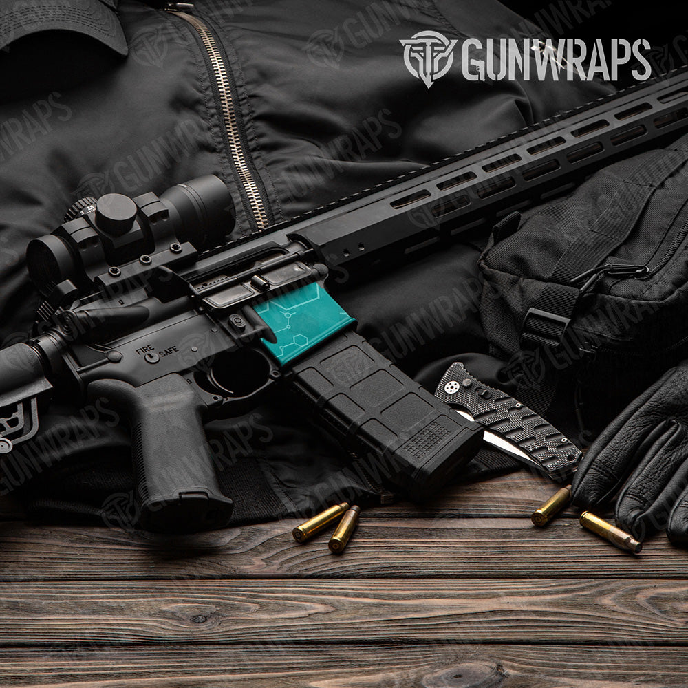 AR 15 Mag Hex DNA Elite Tiffany Blue Gun Skin Vinyl Wrap