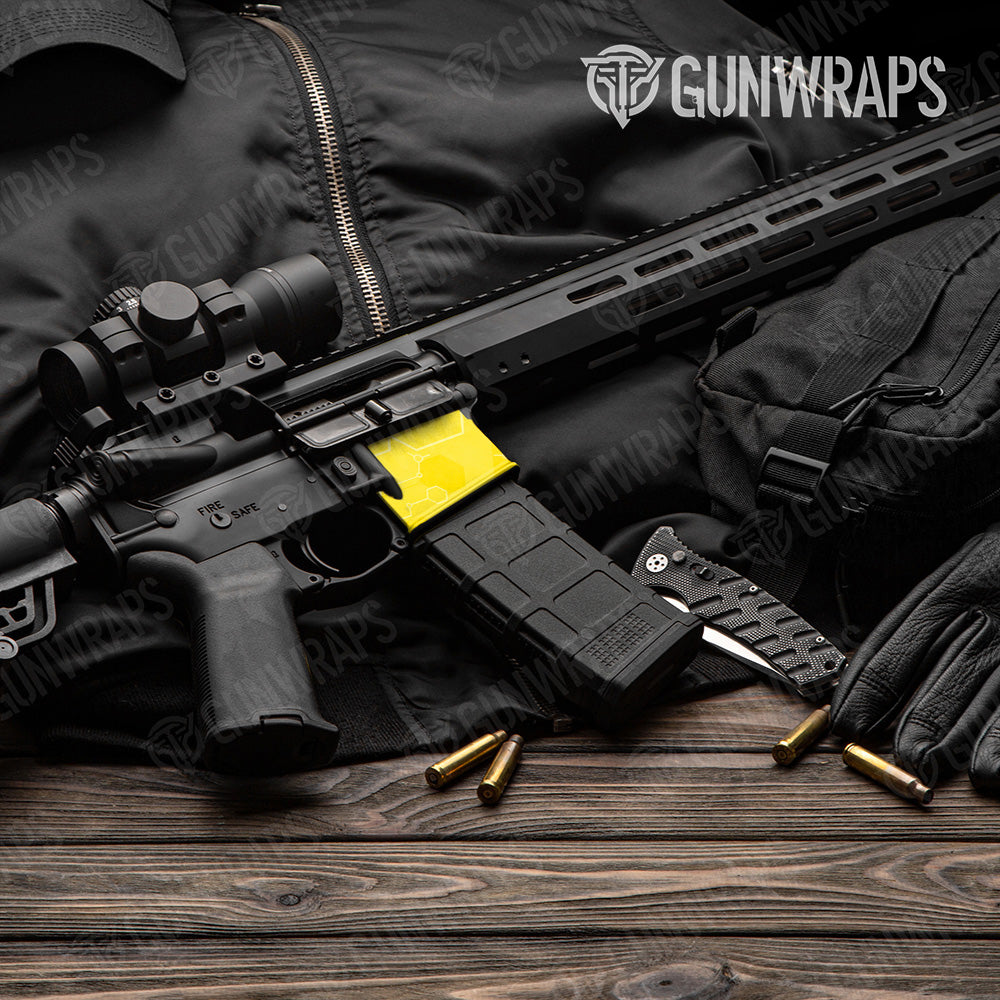 AR 15 Mag Hex DNA Elite Yellow Gun Skin Vinyl Wrap