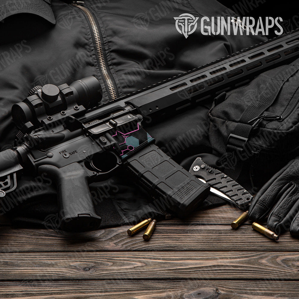 AR 15 Mag Hex DNA Magenta Frost Gun Skin Vinyl Wrap