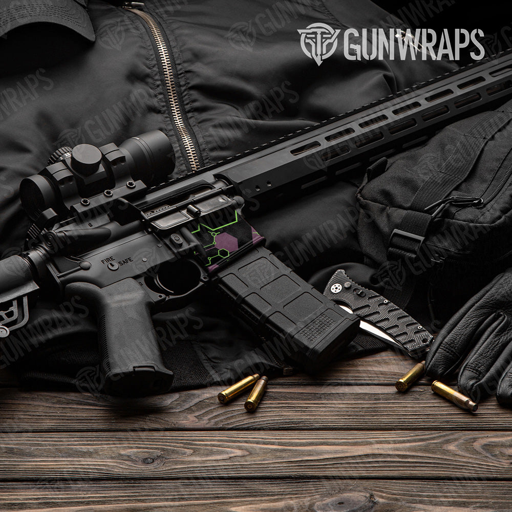 AR 15 Mag Hex DNA Neon Night Gun Skin Vinyl Wrap