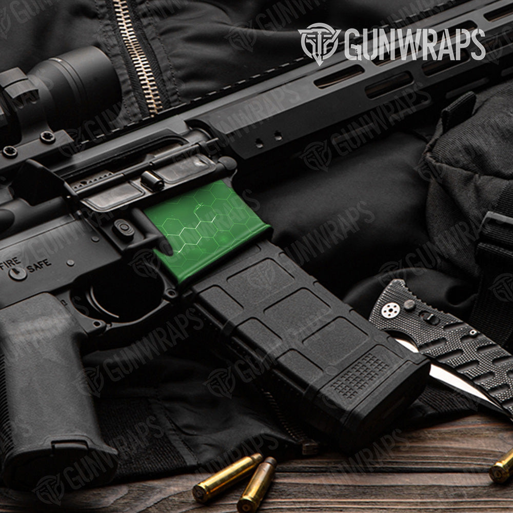 AR-15 Mag Well Hex Electric Green Gun Skin Vinyl Wrap
