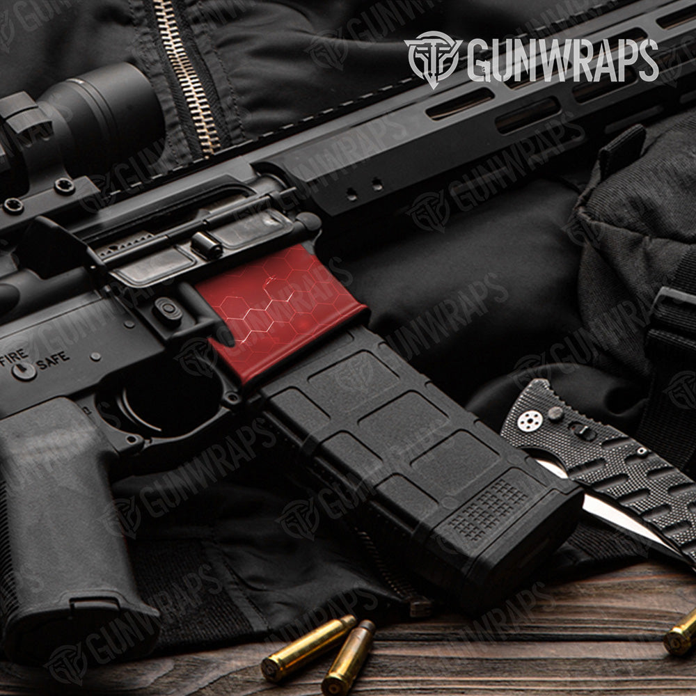 AR-15 Mag Well Hex Electric Red Gun Skin Vinyl Wrap
