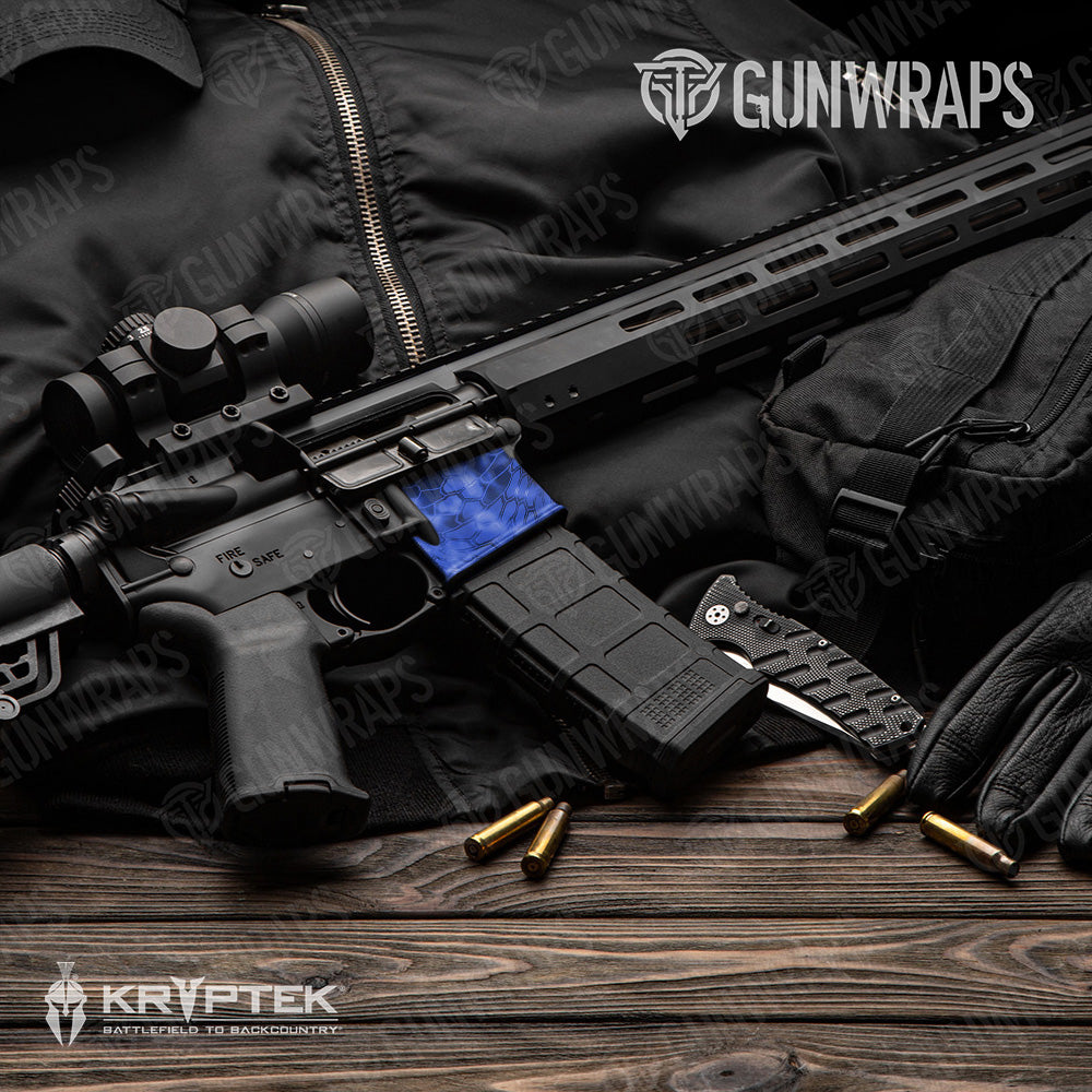 AR-15 Mag Well Kryptek Blue Gun Skin Vinyl Wrap