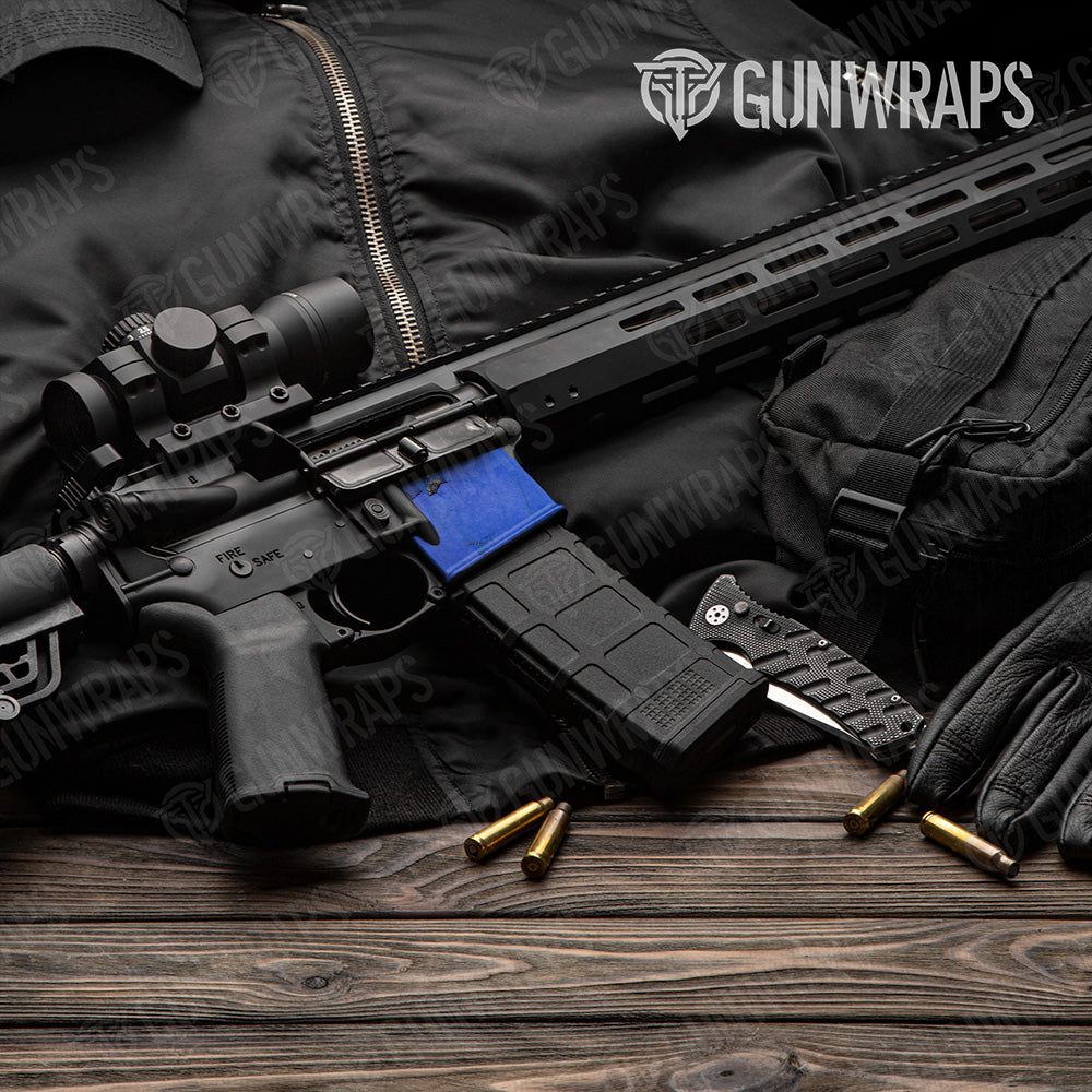 AR-15 Mag Well Rust 3D Royal Blue Gun Skin Vinyl Wrap
