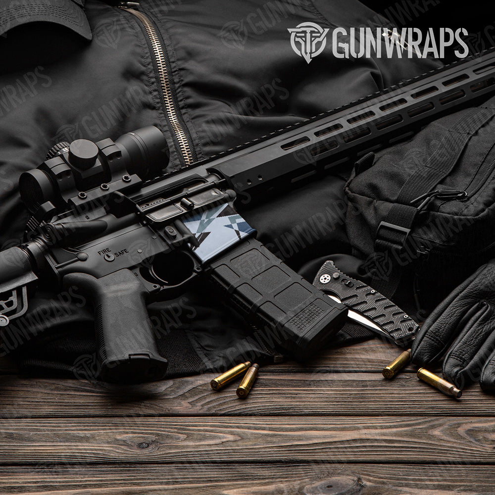 AR-15 Mag Well Sharp Navy Gun Skin Vinyl Wrap